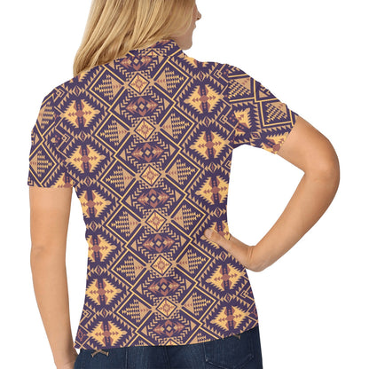 Aztec Pattern Print Design 09 Women's Polo Shirt