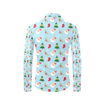 Santa Themed Print Design LKS301 Men's Long Sleeve Dress Shirt