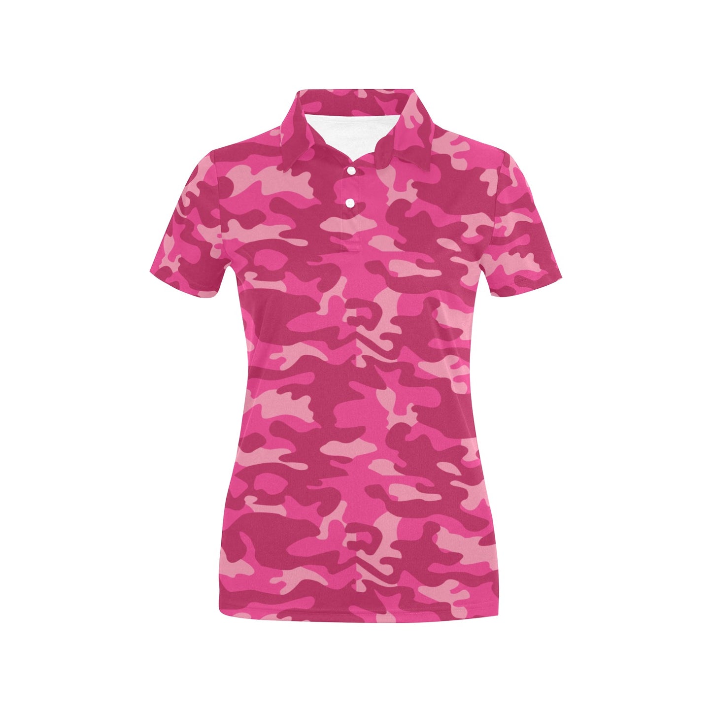 Camo Pink Pattern Print Design 01 Women's Polo Shirt