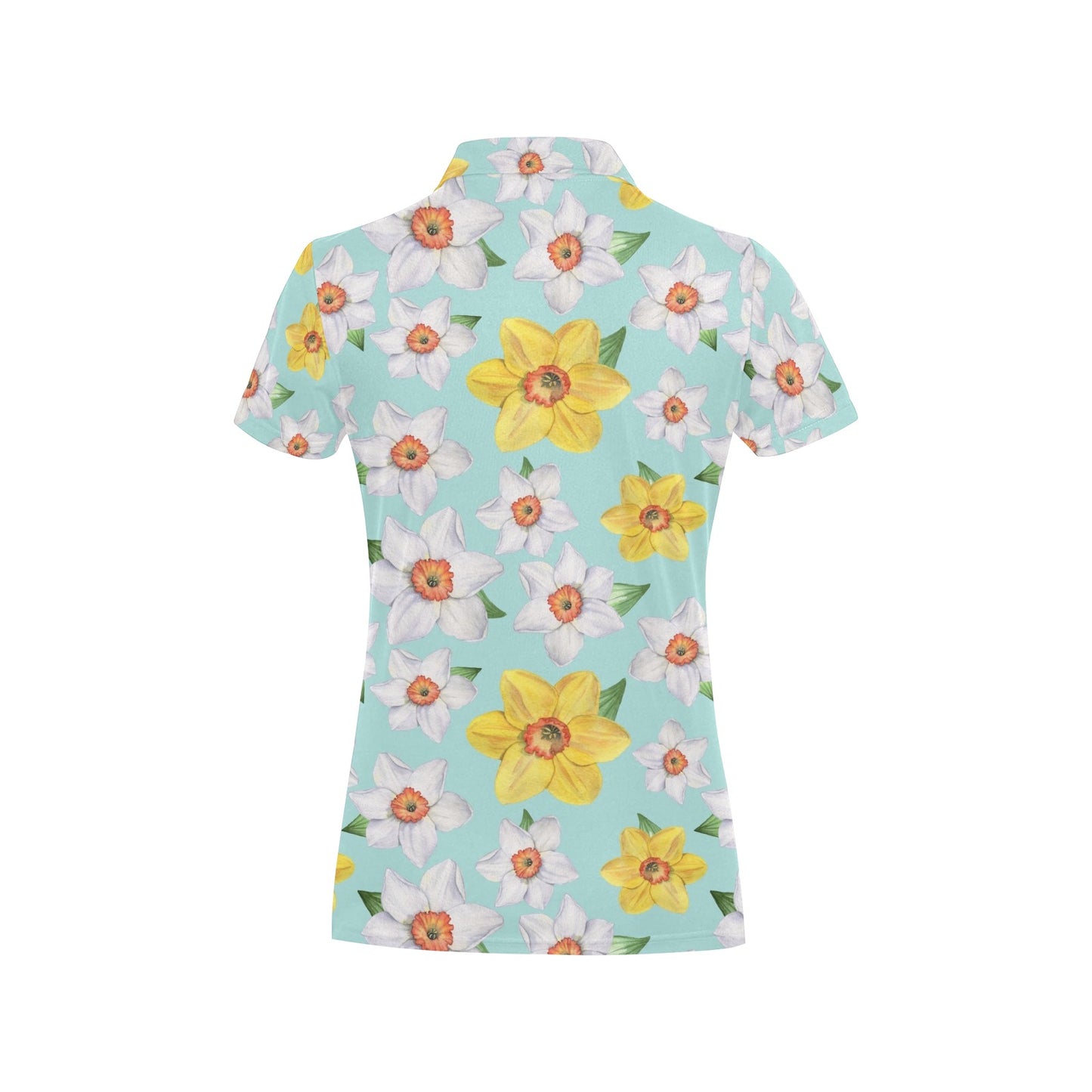 Daffodils Pattern Print Design DF07 Women's Polo Shirt
