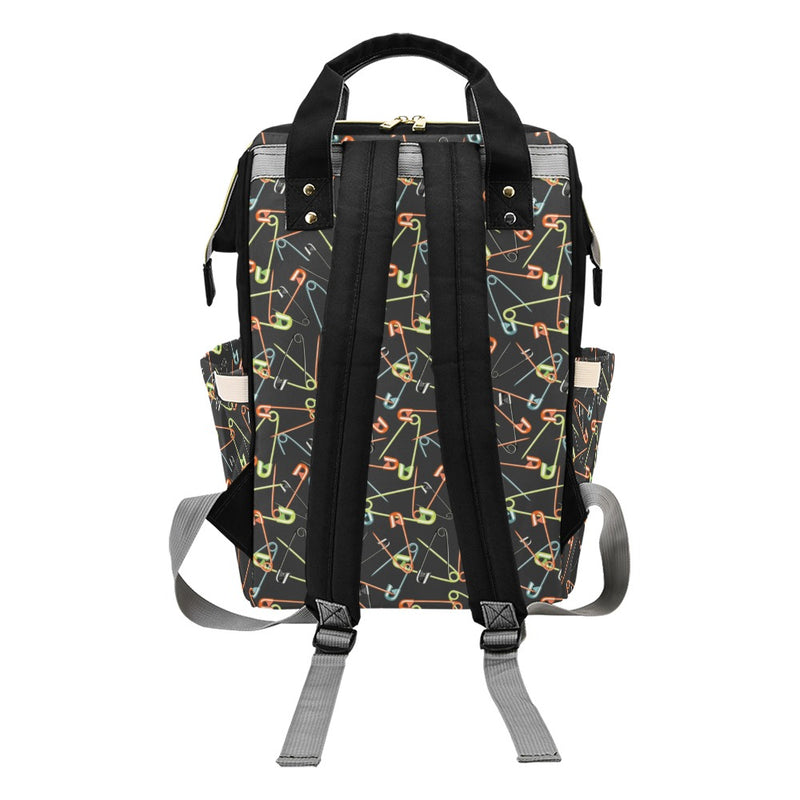 Safety Pin Print Design LKS301 Diaper Bag Backpack