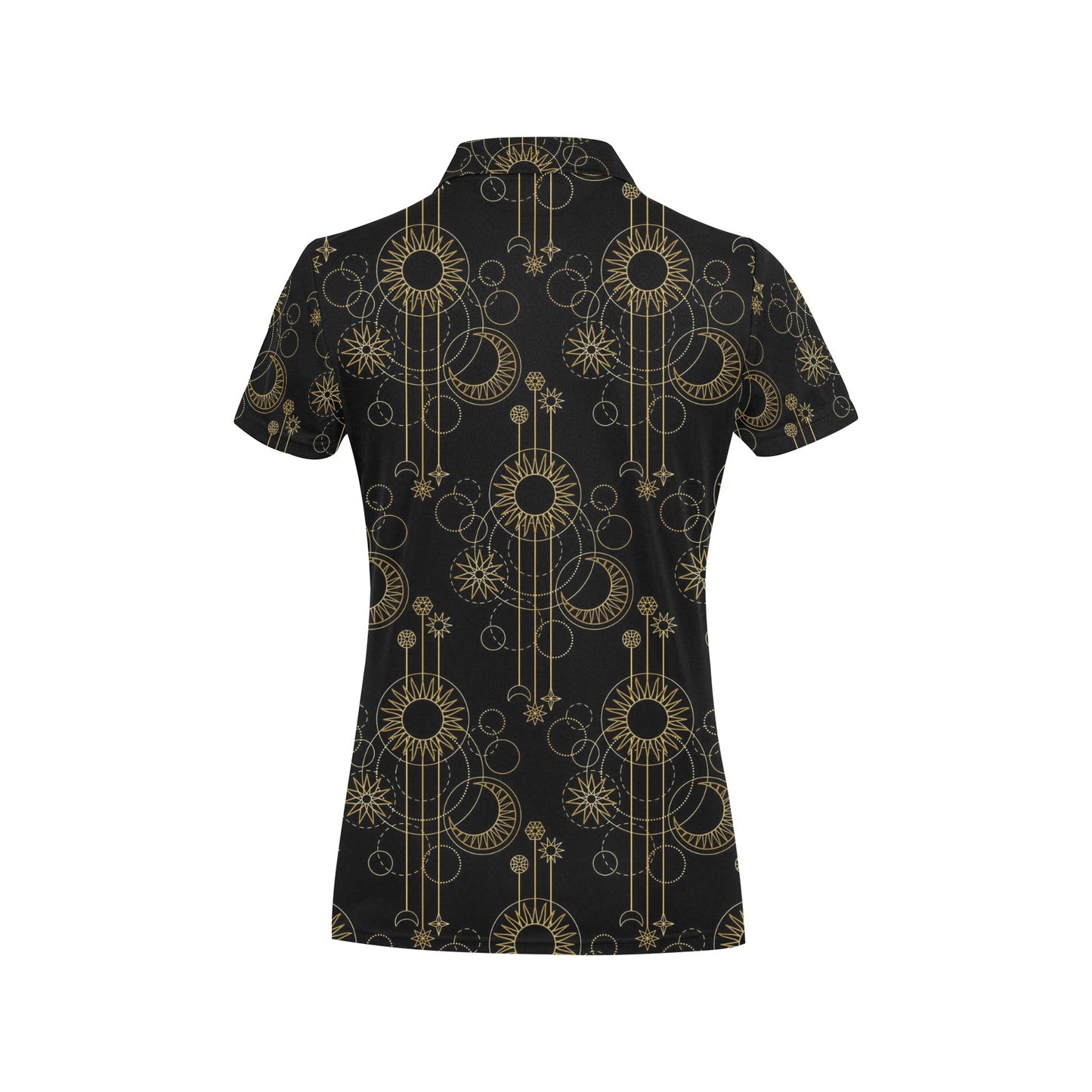 Moon Boho Style Pattern Print Design 01 Women's Polo Shirt