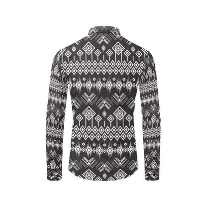 Tribal Pattern Print Design LKS304 Men's Long Sleeve Dress Shirt