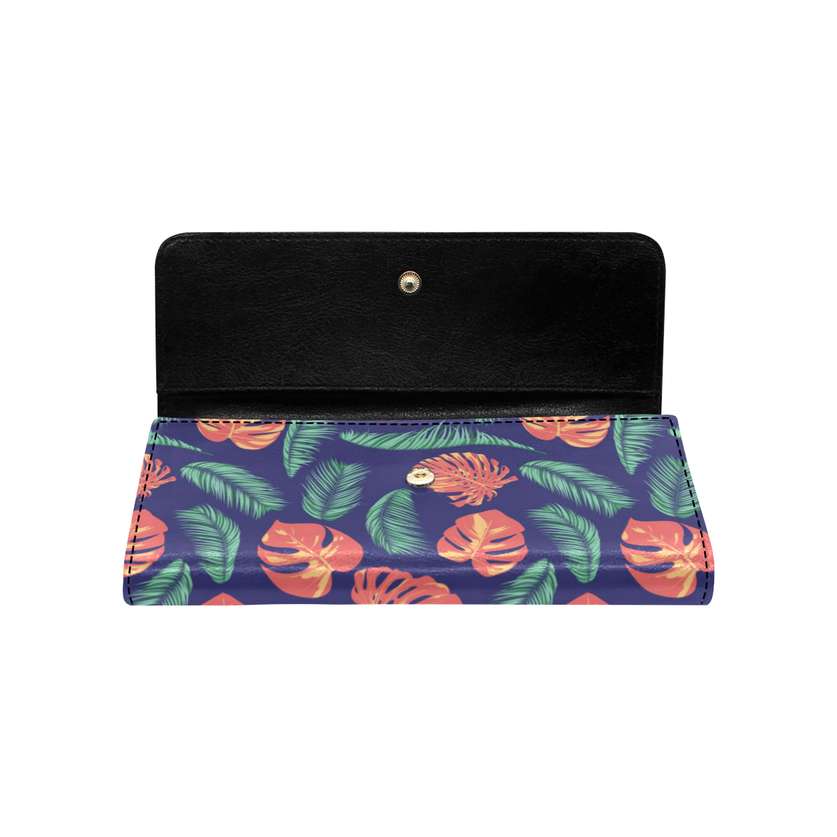Palm Leaves Pattern Print Design PL011 Women's Trifold Wallet
