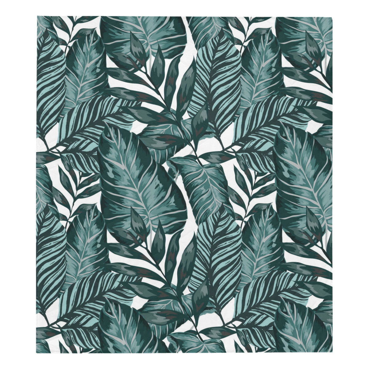 Tropical Palm Leaves Pattern Premium Quilt