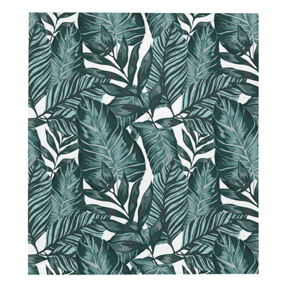 Tropical Palm Leaves Pattern Premium Quilt
