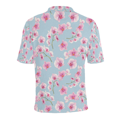 Orchid Pattern Print Design A01 Men Polo Shirt
