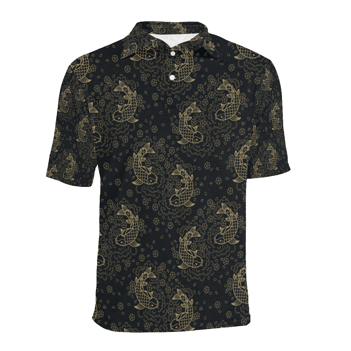 KOI Fish Pattern Print Design 02 Men Polo Shirt