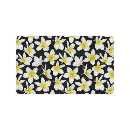 Yellow Plumeria Hawaiian Flowers Rubber Doormat
