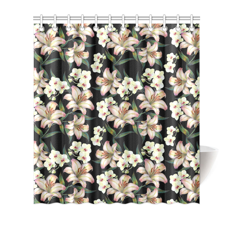 Lily Pattern Print Design LY03 Shower Curtain