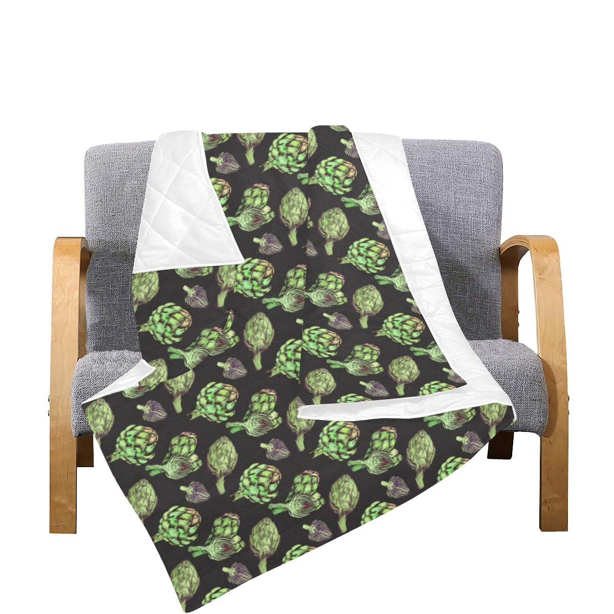 Artichoke Pattern Print Design 02 Premium Quilt