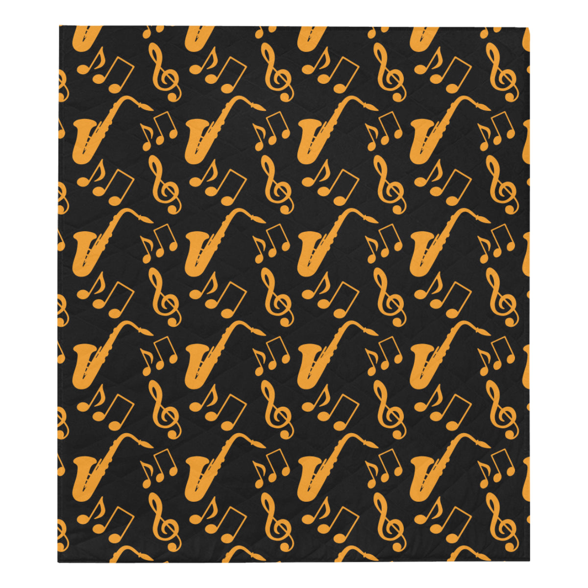 Saxophone Pattern Print Design 02 Premium Quilt