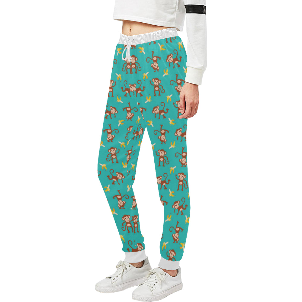 Monkey Banana Design Themed Print Unisex Sweatpants