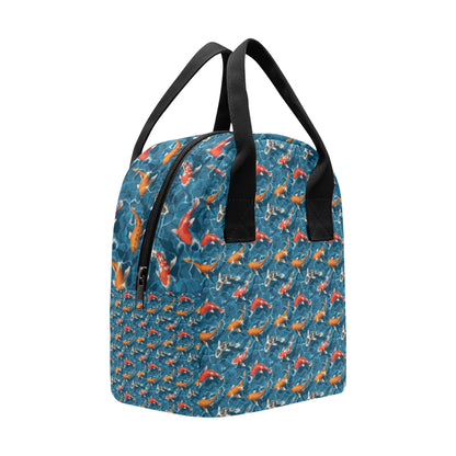 Koi Carp Water Design Themed Print Insulated Lunch Bag