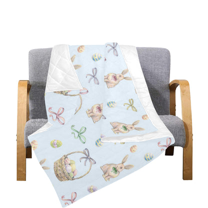 Rabbit Easter Eggs Pattern Print Design 03 Premium Quilt