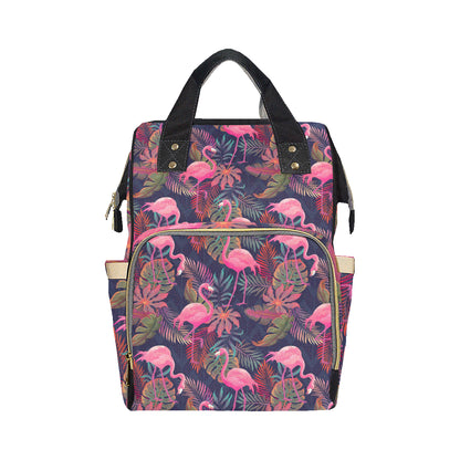 Flamingo Tropical Pattern Diaper Bag Backpack