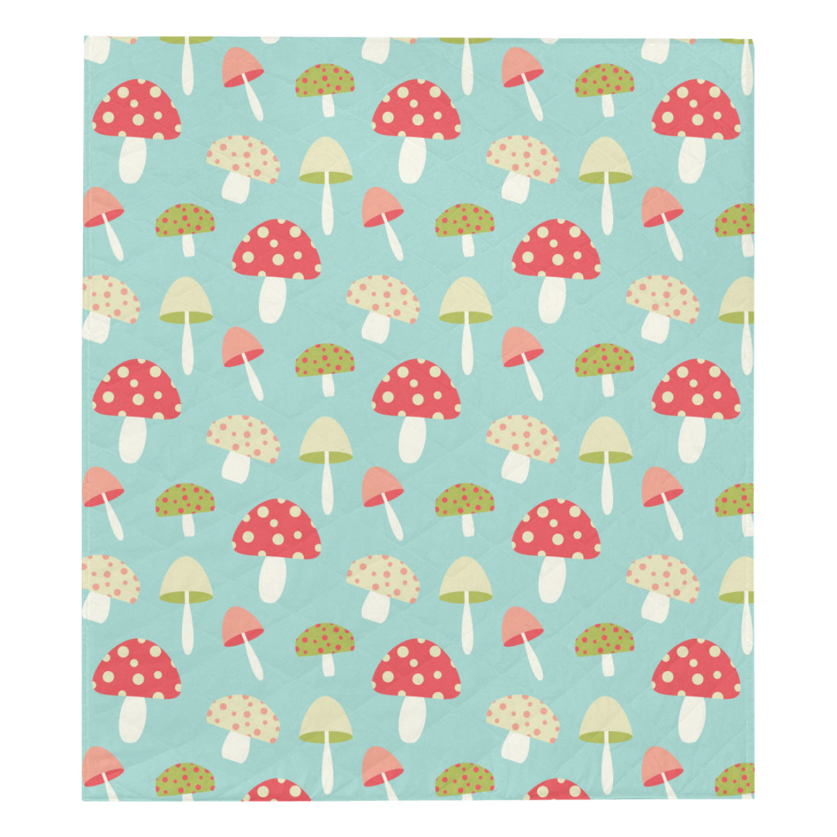 Mushroom Pattern Print Design A01 Premium Quilt