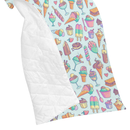 Ice Cream Pattern Print Design IC02 Premium Quilt