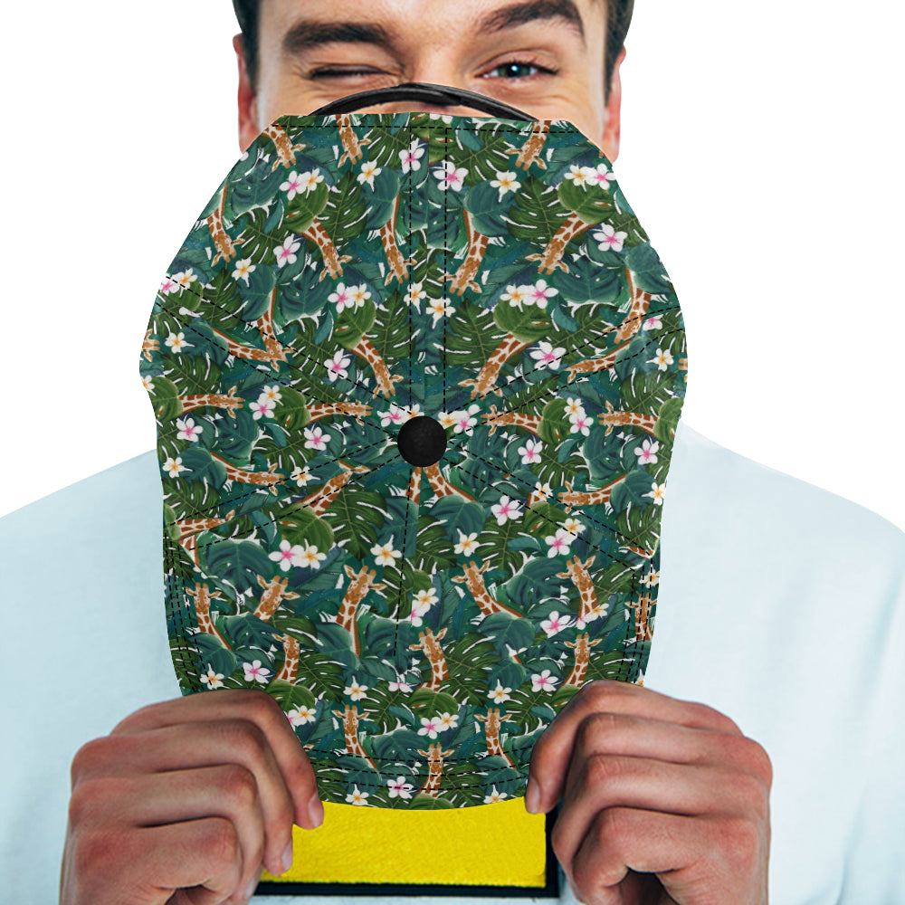 Giraffe Jungle Design Print Snapback Cap