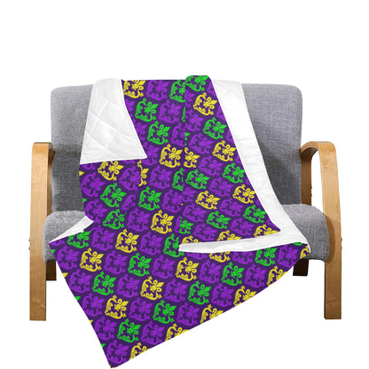 Mardi Gras Pattern Print Design 02 Premium Quilt