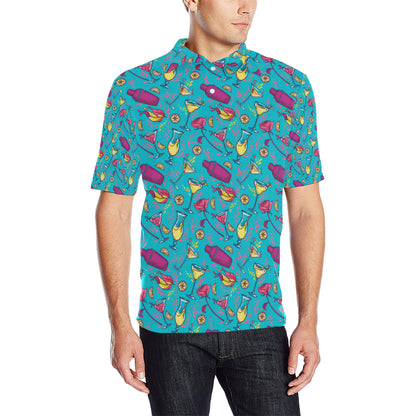 Cocktail Pattern Print Design 03 Men Polo Shirt