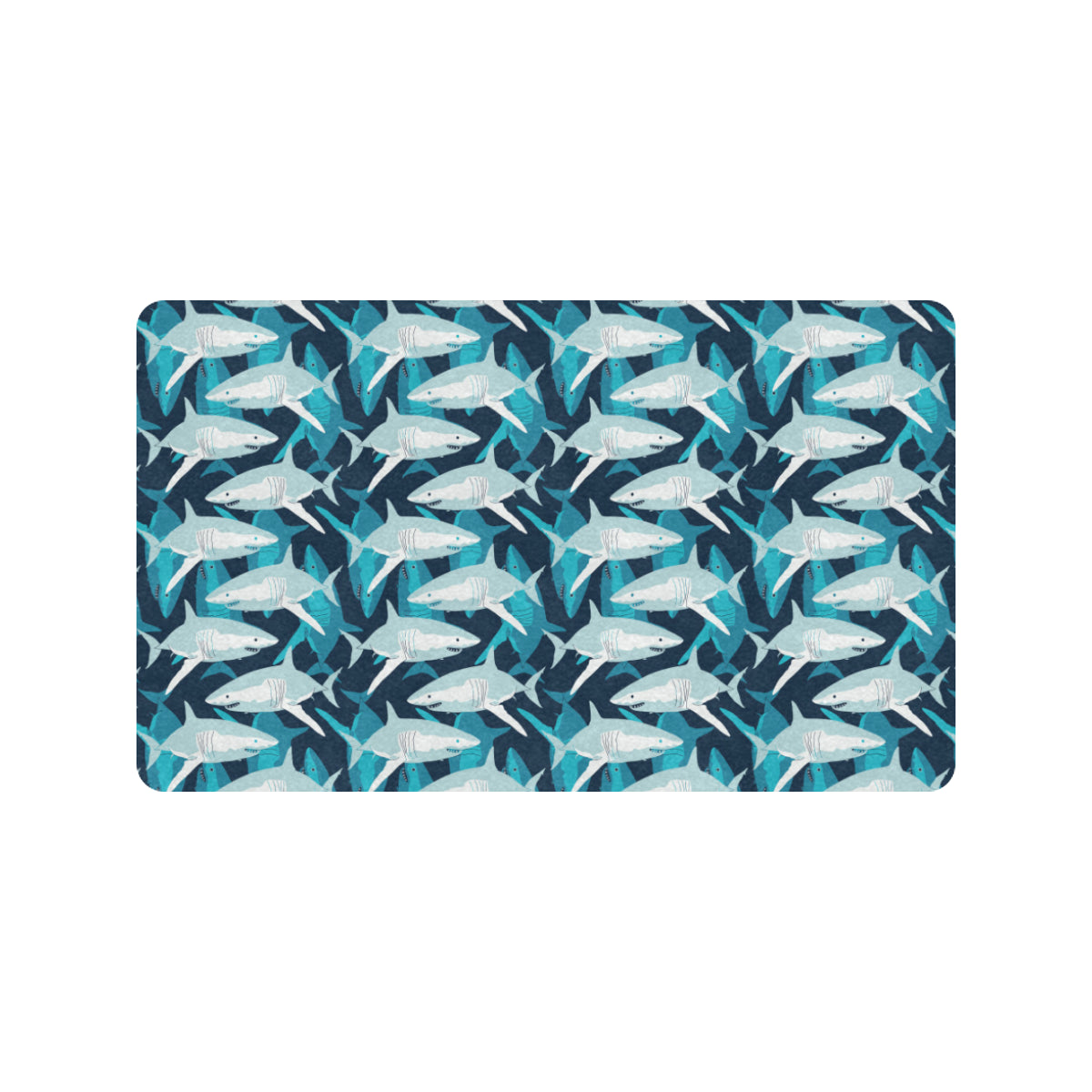 Shark Design Print Rubber Doormat