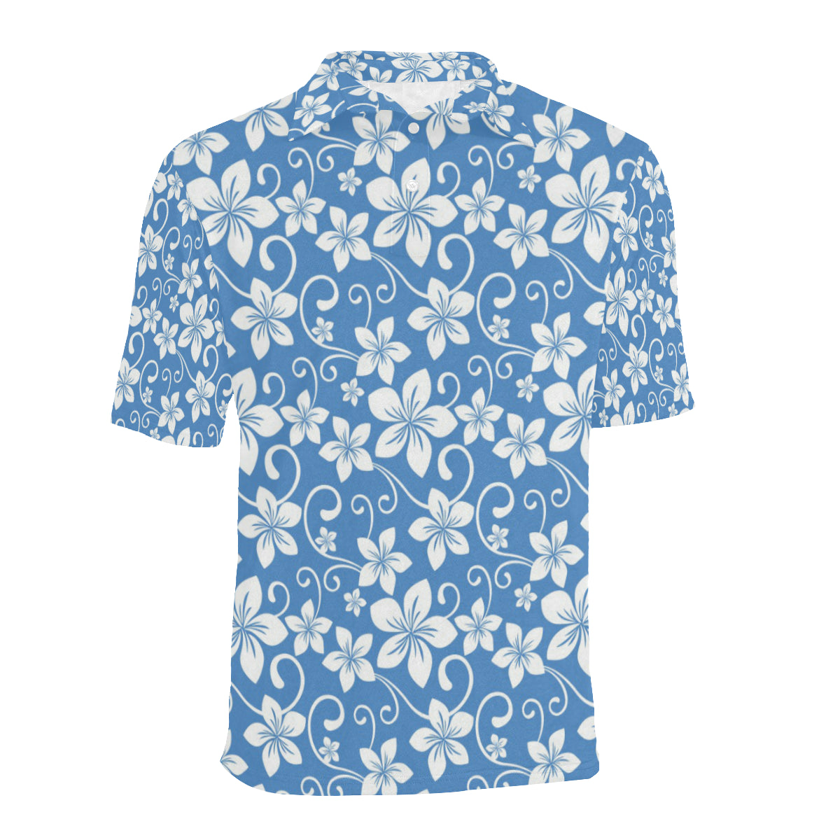 Hibiscus Pattern Print Design HB09 Men Polo Shirt