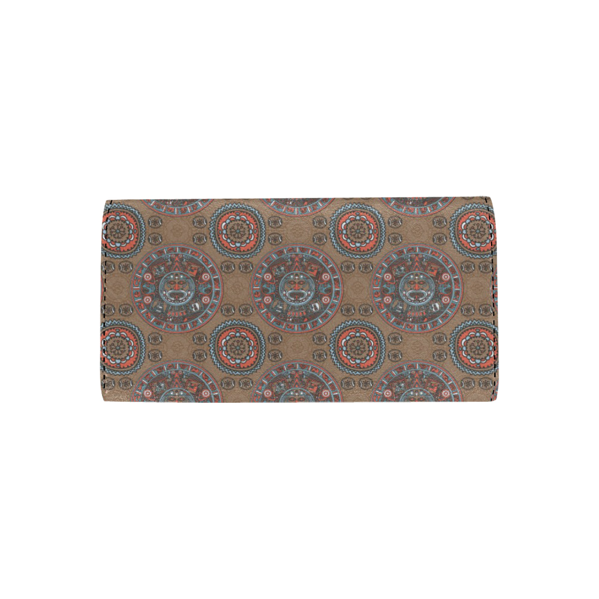 Calendar Aztec Pattern Print Design 03 Women's Trifold Wallet