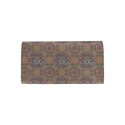 Calendar Aztec Pattern Print Design 03 Women's Trifold Wallet