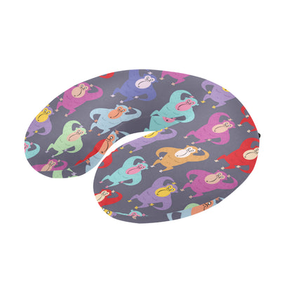 Chimpanzee Pattern Print Design 03 U-Shaped Travel Neck Pillow