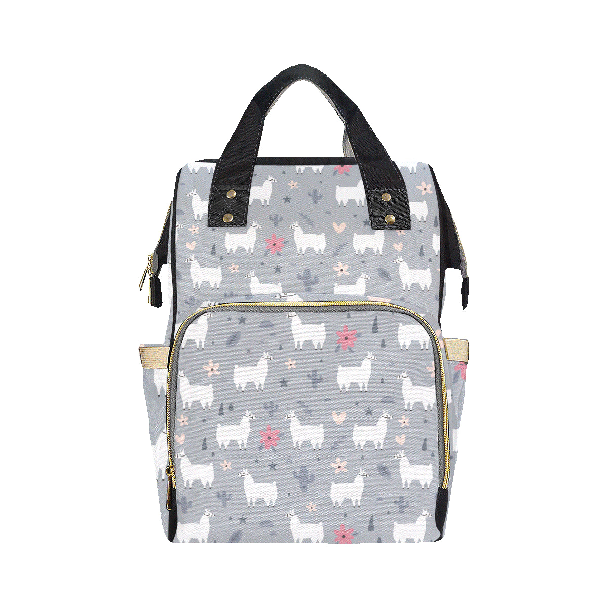 Llama Pattern Print Design 010 Diaper Bag Backpack
