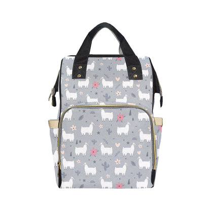 Llama Pattern Print Design 010 Diaper Bag Backpack