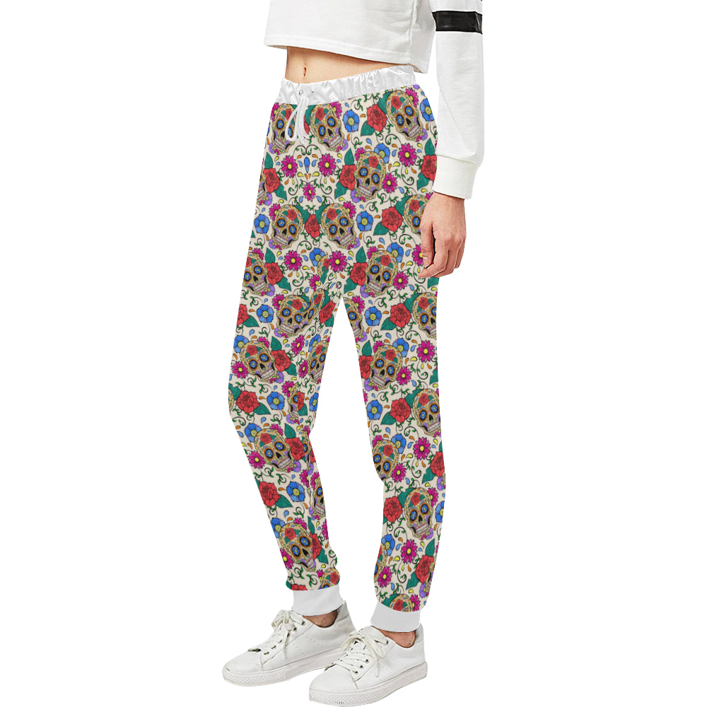 Sugar Skull Colorful Themed Print Unisex Sweatpants