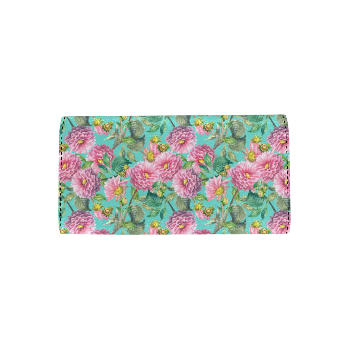 Dahlia Pattern Print Design DH07 Women's Trifold Wallet