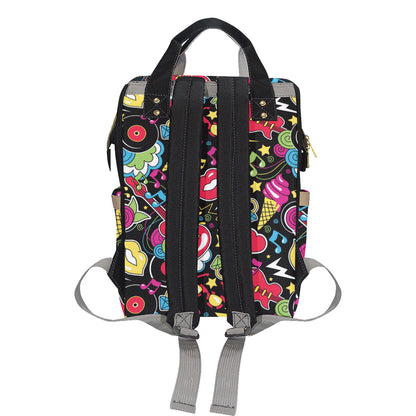 Pop Art Pattern Print Design A04 Diaper Bag Backpack