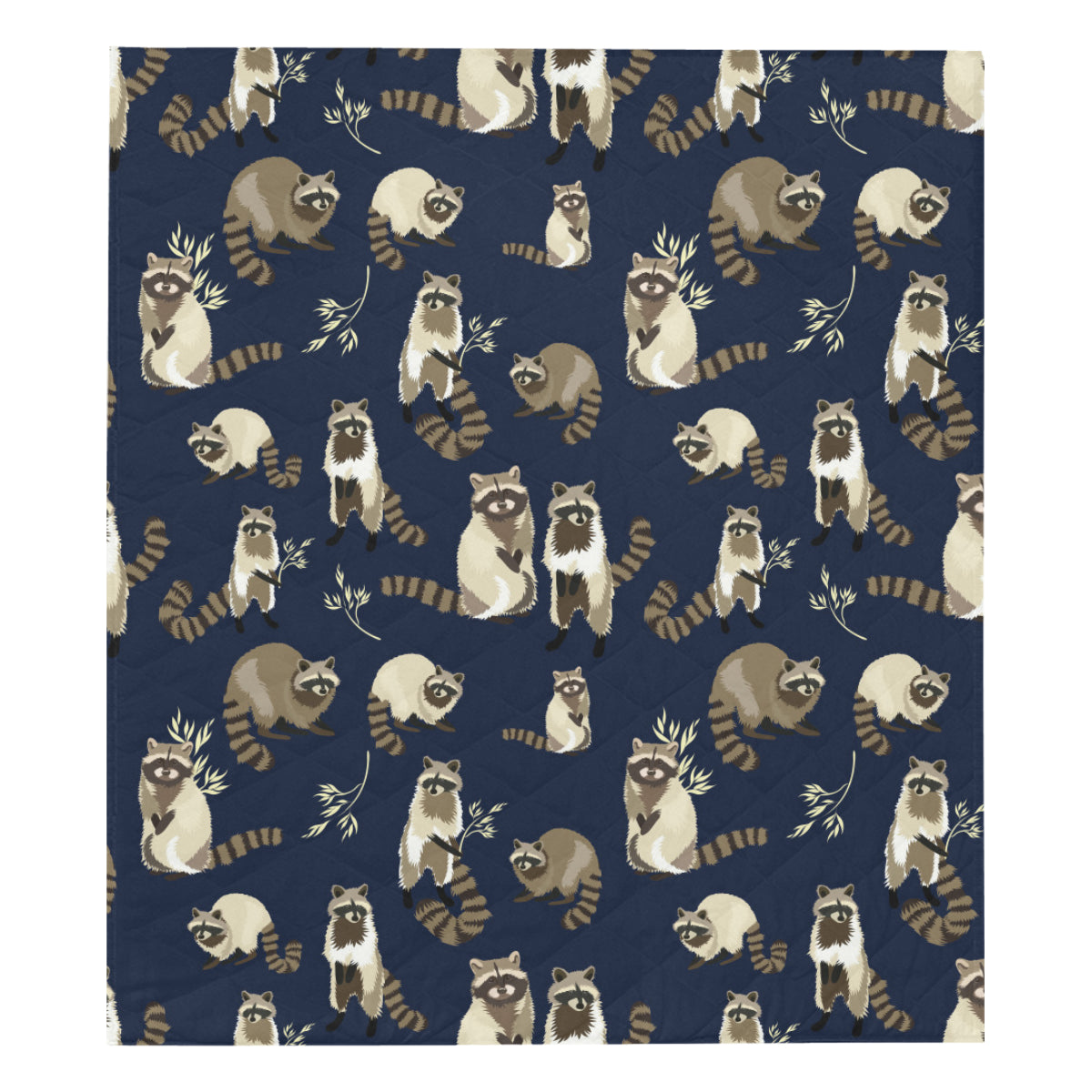 Raccoon Pattern Print Design A06 Premium Quilt