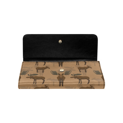 Moose Pattern Print Design 03 Women's Trifold Wallet