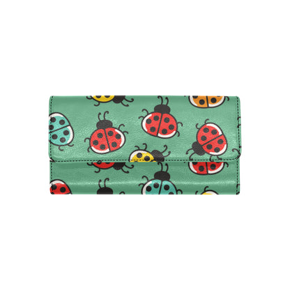 Ladybug Pattern Print Design 02 Women's Trifold Wallet