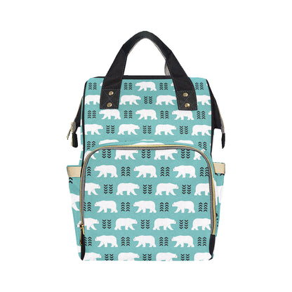Polar Bear Pattern Print Design A05 Diaper Bag Backpack