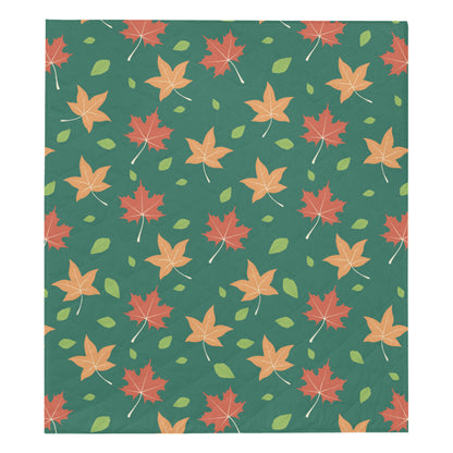 Maple Leaf Pattern Print Design 04 Premium Quilt