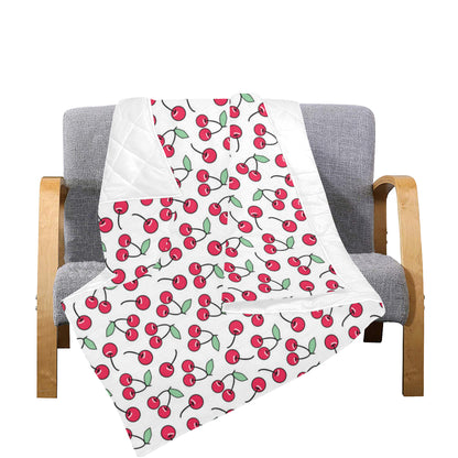 Cherry Pattern Print Design 03 Premium Quilt