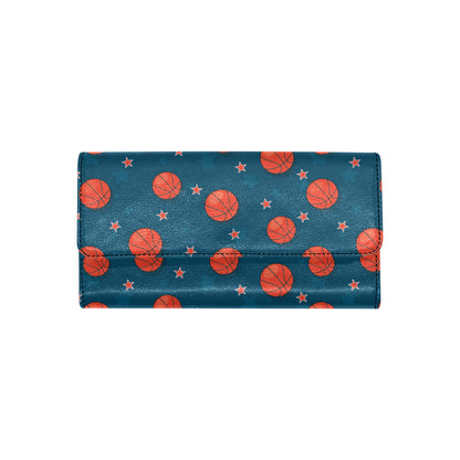 Basketball Pattern Print Design 02 Women's Trifold Wallet