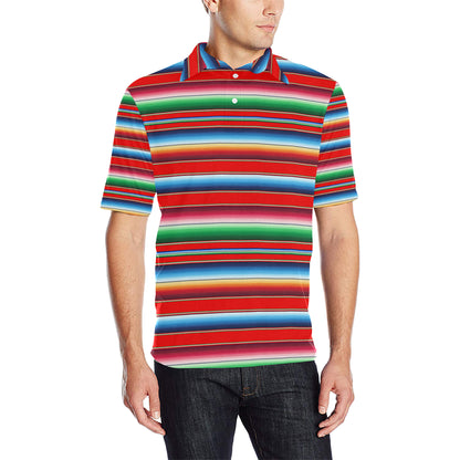 Serape Print Men Polo Shirt