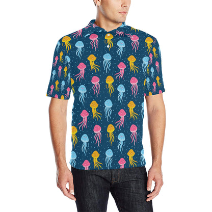 Jellyfish Pattern Print Design 04 Men Polo Shirt