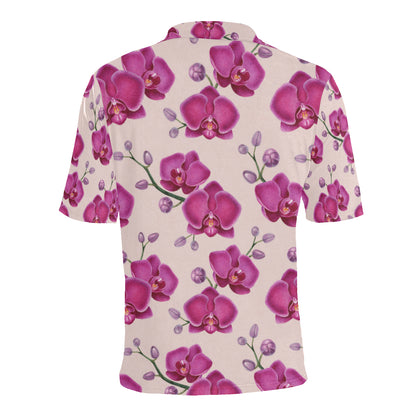 Orchid Pattern Print Design A02 Men Polo Shirt
