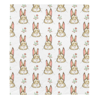 Rabbit Pattern Print Design RB09 Premium Quilt
