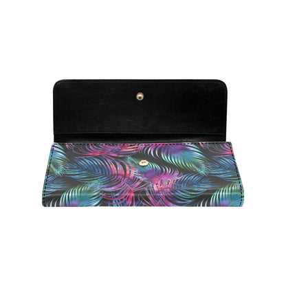 Palm Leaves Pattern Print Design PL010 Women's Trifold Wallet