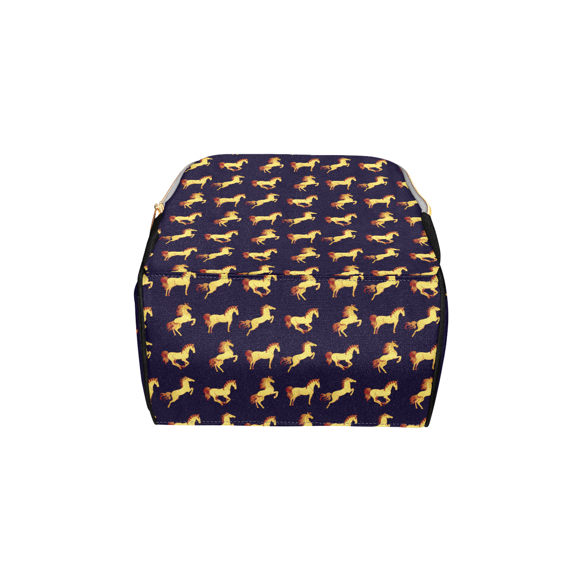 Gold Horse Pattern Diaper Bag Backpack