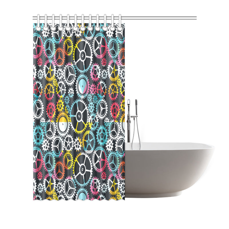 Mechanic Pattern Print Design 02 Shower Curtain