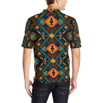 Kente Pattern Print Design 04 Men Polo Shirt